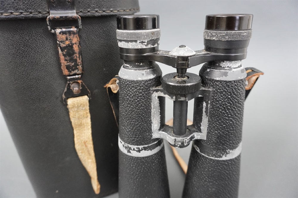 Post War Hensoldt Wetzlar 8x56 Nacht-Dialyt Binoculars With Case Made From  Wartime Parts