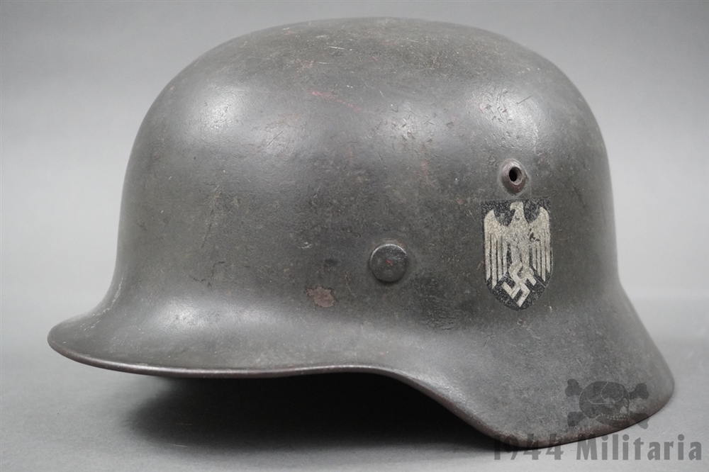 Original German WWII Heer M35 Single Decal Reissued Helmet