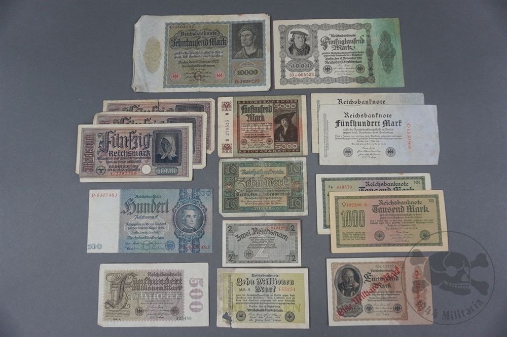 Original German Post WWI Weimar To Third Reich Reichsmarks Currency Lot ...