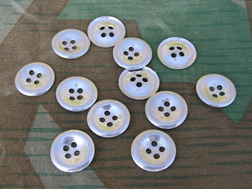 Original German WWII Metal Trouser & SS Smock Buttons (Set of 12)