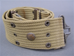 Original US WWII M1936 Web Belt Khaki With No Markings