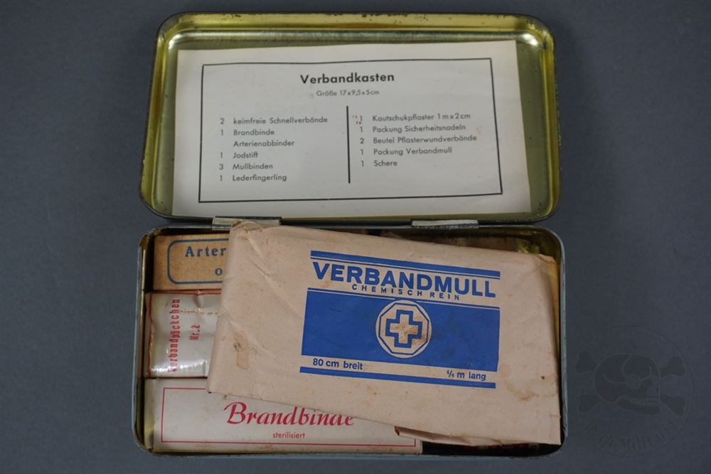 Original German WWII First Aid Kit (Verbandkasten) With Contents